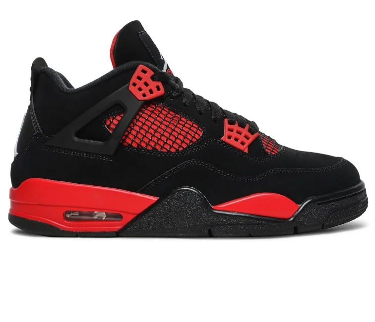 Men's neon - colored sneakers for a bold statementMen's Nike Air Jordan 4 Retro (Red Thunder)