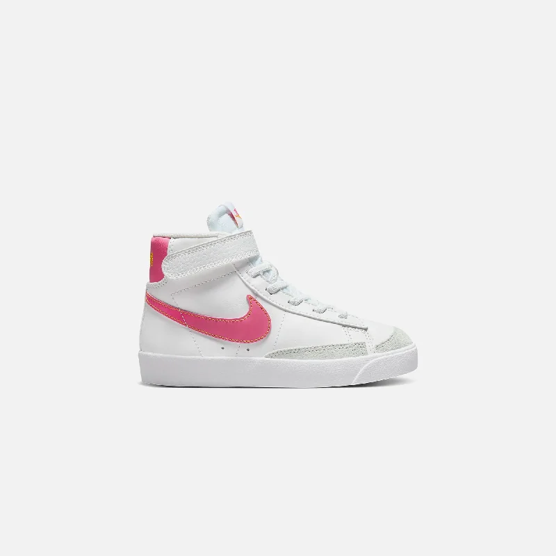 Men's vegan leather sneakers for an eco - friendly optionNike Pre-School Blazer Mid `77 - Summit White / Pinksicle-Universal