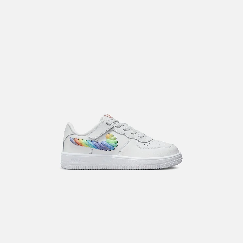 Men's affordable yet stylish sneakers for everyday wearNike PS Force 1 Low LV8 Easyon - White / Multi-Colour / Terra Blush / Vapour Green