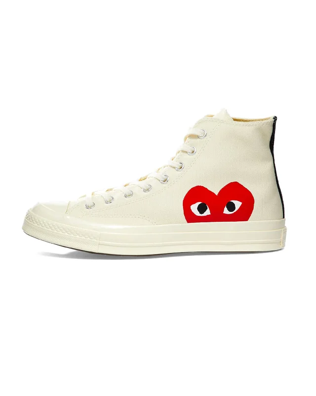 Men's retro - inspired basketball sneakers with a high - top designConverse CT70 High Big Heart - Milk / Red