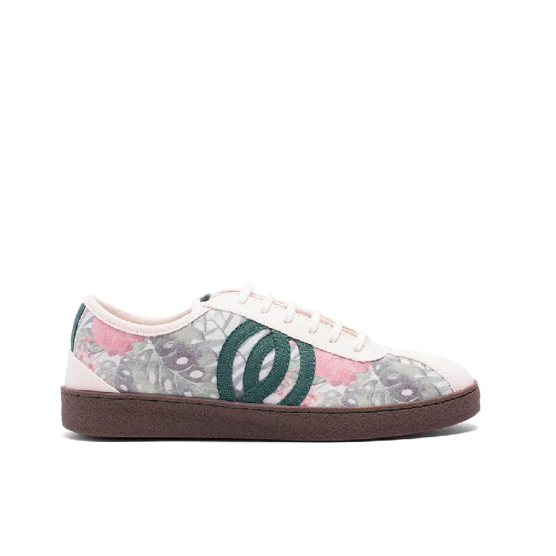 Men's low - top canvas sneakers with a floral printVegan sneaker flowers off white DIO006