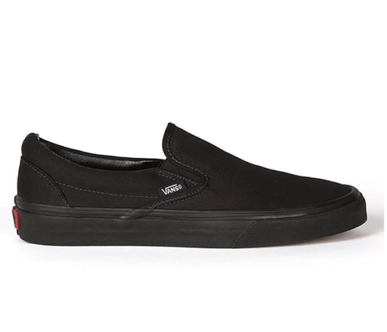 Men's low - profile tennis sneakers for a sleek lookVans Classic Slip-On (Black/Black)