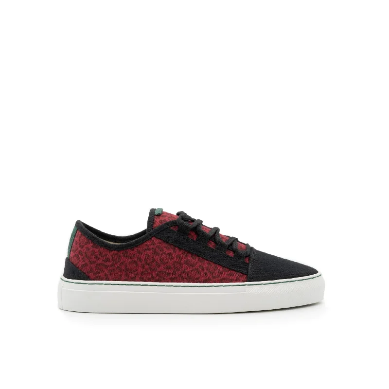 Men's fashion - forward sneakers with a unique tongue designVegan sneaker red leopard CUV013