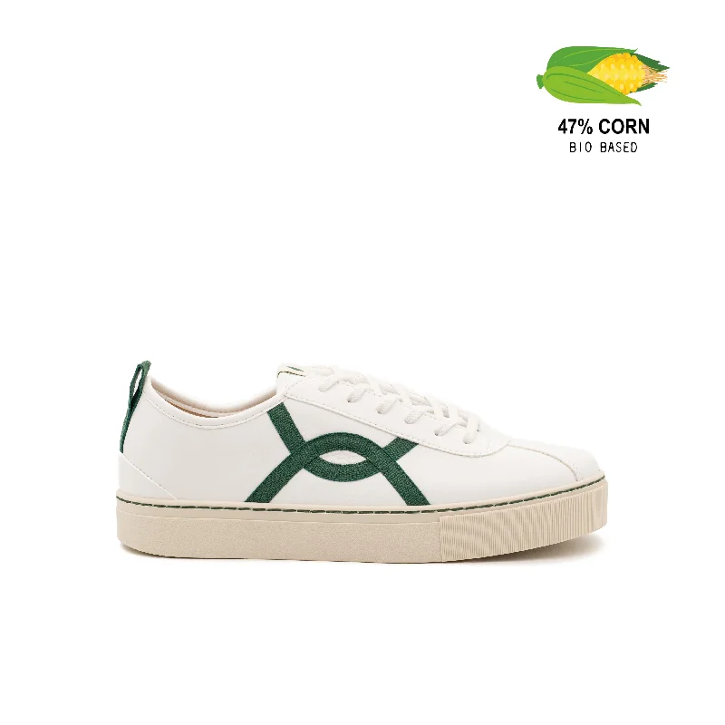 Men's affordable yet stylish sneakers for everyday wearVegan sneakers white of corn KAF006