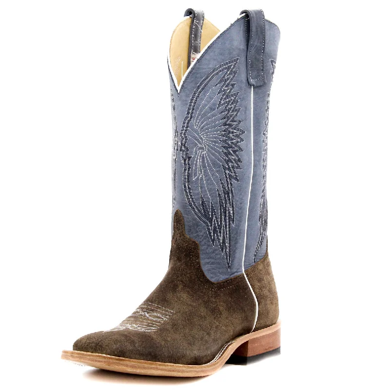 Men's western boots with a decorative inlay on the toe and heelAnderson Bean Exclusive Dude Taupe Men's Boot