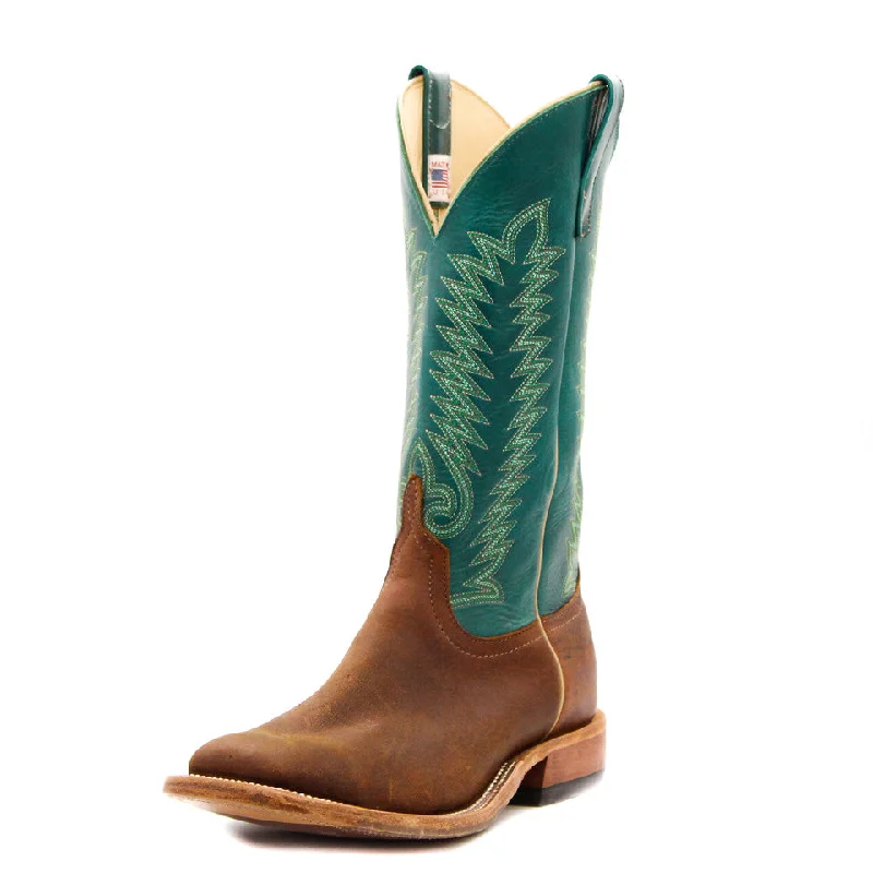 Men's western boots with a high - heeled design and a pointed toeAnderson Bean Exclusive Saddle Elk Butt Men's Boot