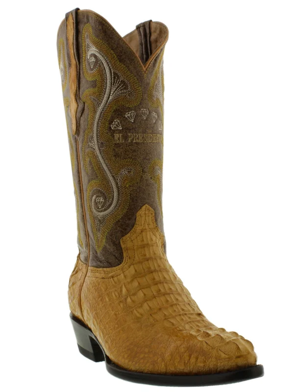 Men's cowboy boots in a dark brown leatherGenuine Crocodile Boots Real Hornback J Toe Black - EP1