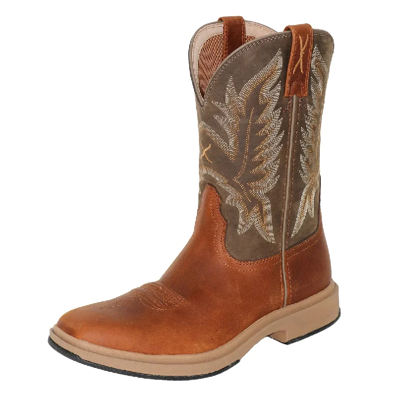 Western - style men's boots with intricate tooling and stitchingTwisted X Men's Ultralite Boots