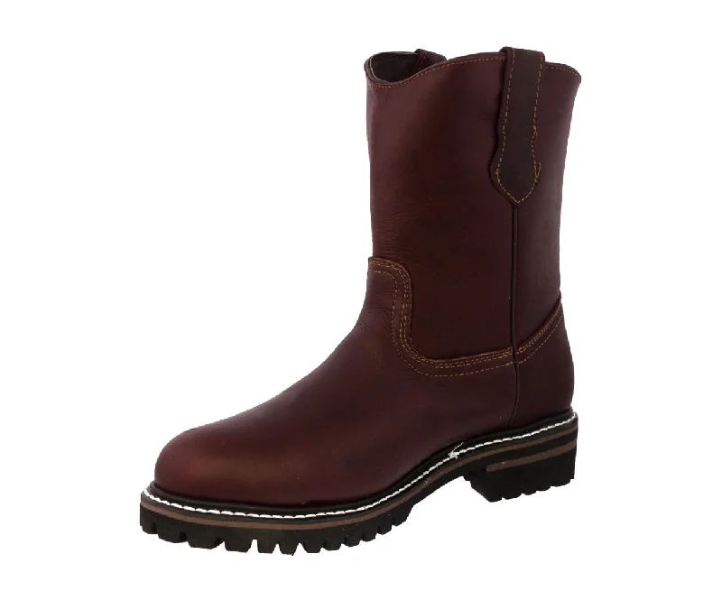 Men's cowboy boots with a pull - on strapMens 700TR3 Burgundy Work Style Leather Work Boots - Soft Toe