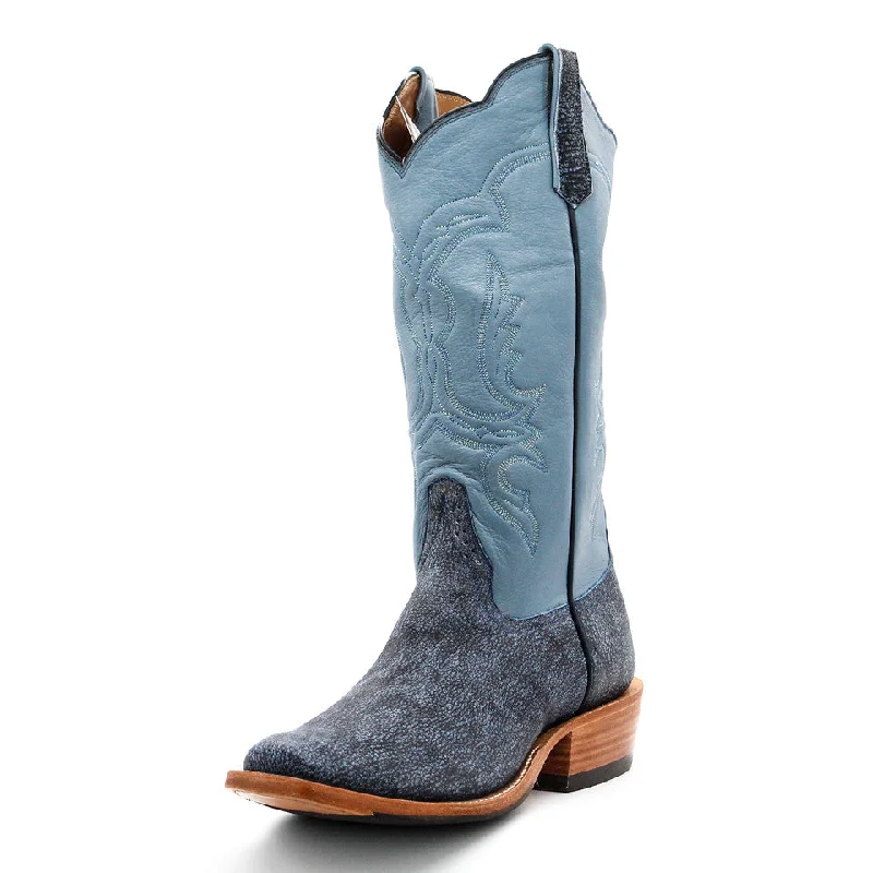 Men's western boots with a leather - wrapped heel and a smooth finishRios Of Mercedes Exclusive Cape Buffalo Men's Boot