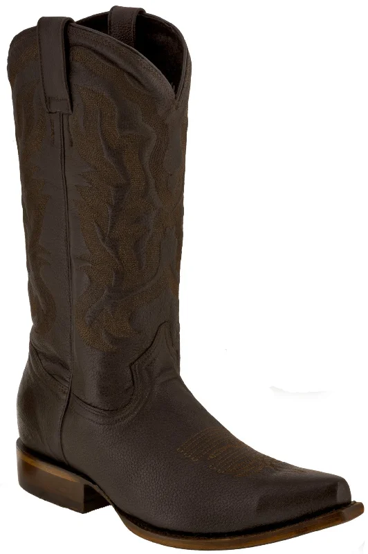 Alligator - print men's cowboy boots for a bold lookMen's Brown Smooth Classic Leather Leather Cowboy Boots X Toe