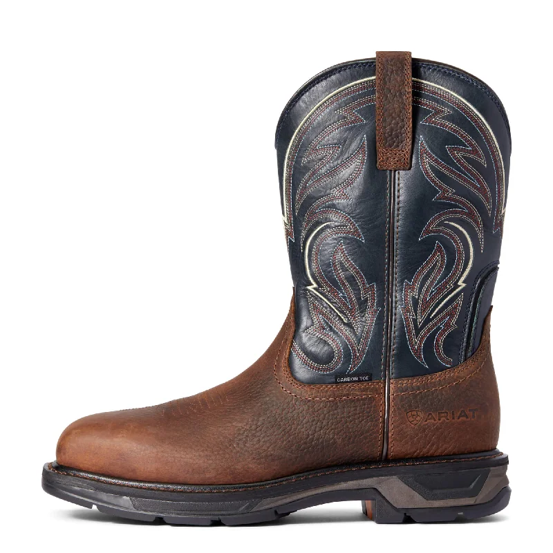 Men's western boots in a rich brown or black leatherAriat Workhog Comp Toe Men's Work Boot