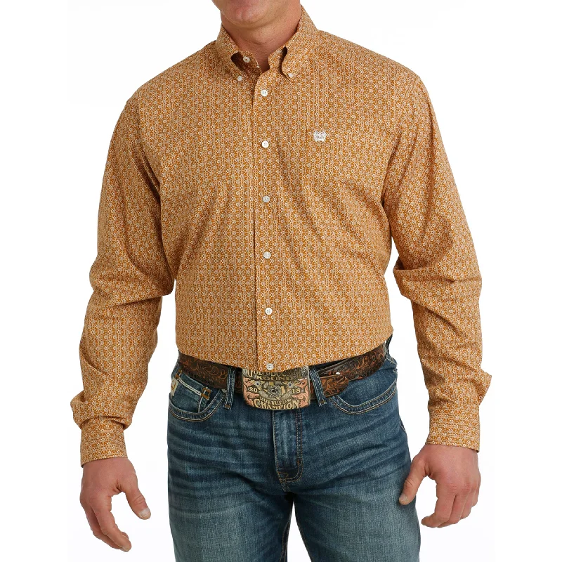 Men's western boots with a decorative inlay on the toe and heelCinch Men's Geo Print Long Sleeve Shirt