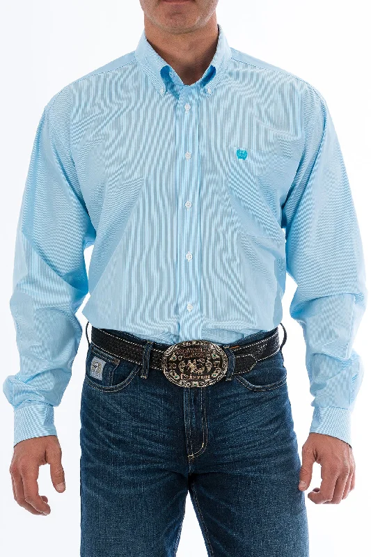 Men's western boots with a traditional western boot silhouette and a polished shineCinch Light Blue Stripe Classic Fit Men's Shirt