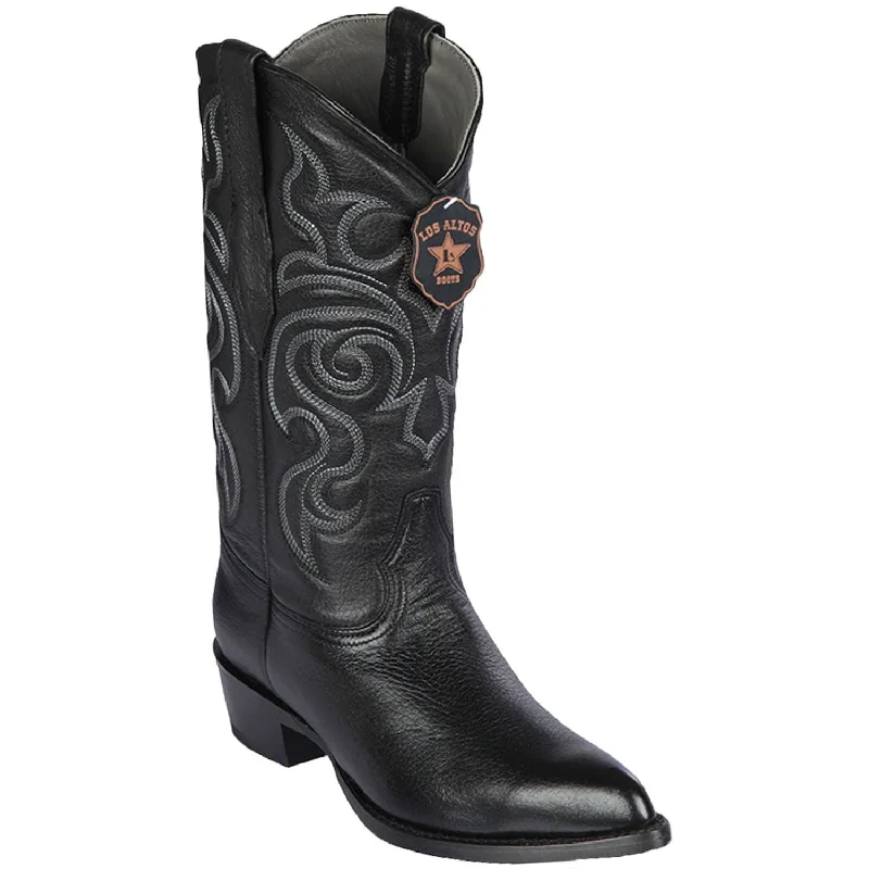 Men's western boots with a traditional western boot silhouette and a polished shineMen's Los Altos Elk Finish Leather J Toe Boots 995105