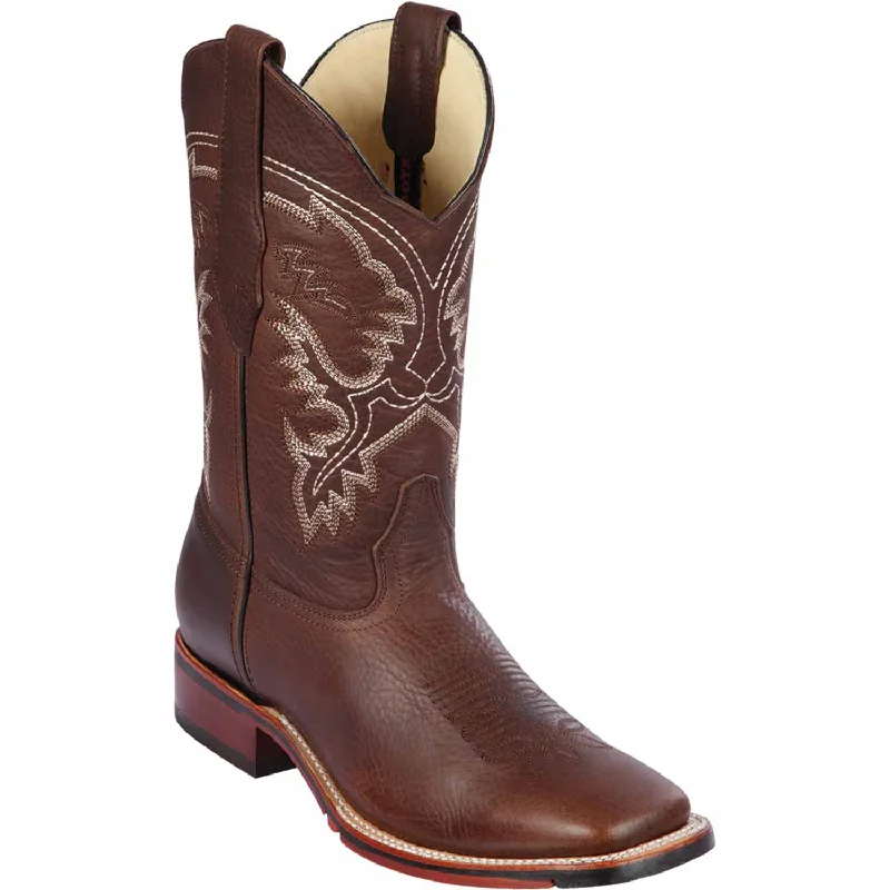 Men's western boots with a concho - studded strap and a pointed toeMen's Los Altos Genuine Leather Wide Square Toe Boot 8269940