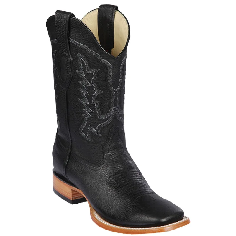 Men's western boots with a tooled leather design on the shaftMen's Los Altos Genuine Leather Wide Square Toe Boot 8272705