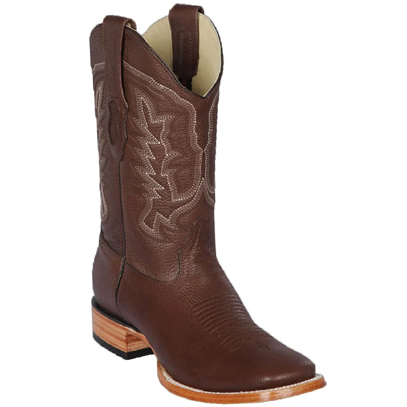 Men's western boots with a rubber sole for traction on various surfacesMen's Los Altos Genuine Leather Wide Square Toe Boot 8272707C