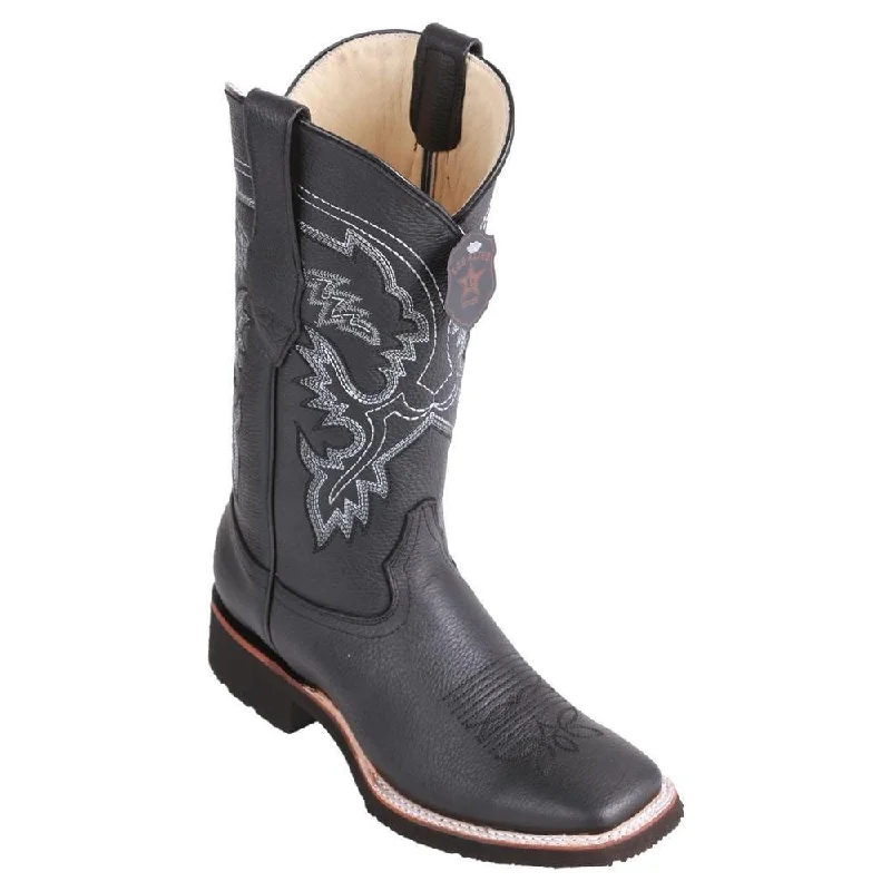 Men's western boots with a leather - wrapped heel and a smooth finishMen's Los Altos Genuine Leather Wide Square Toe Boot 82E2705