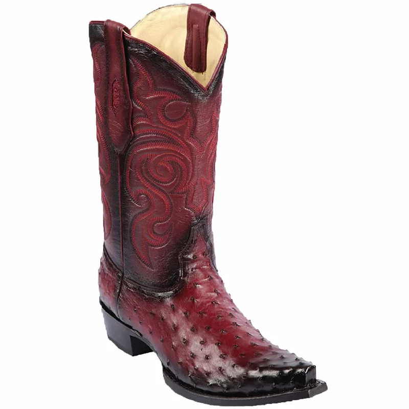 Men's western boots with a decorative concho belt and buckleMen's Los Altos Original Ostrich Snip Toe Boot 94R0343