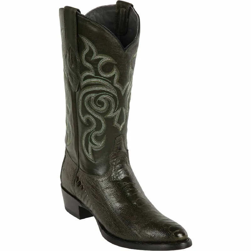 Vintage - style men's western boots with a square toe and spur ledgeMen's Los Altos Ostrich Leg J Toe Boot 990545