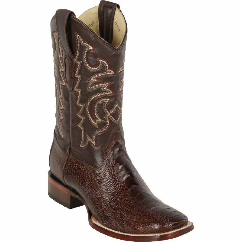 Vintage - style men's western boots with a square toe and spur ledgeMen's Los Altos Ostrich Leg Skin Wide Square Toe Boot 8220507