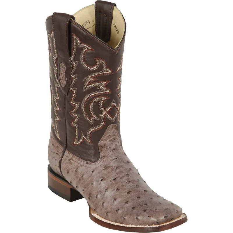 Men's western boots with a traditional western boot silhouette and a polished shineMen's Los Altos Ostrich Skin Wide Square Toe Boot 8220385