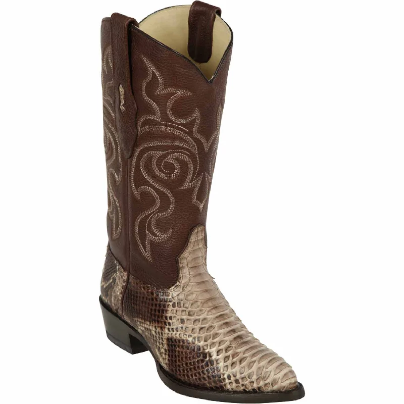 Men's western boots with a rubber sole for traction on various surfacesMen's Los Altos Python J Toe Boot 995785