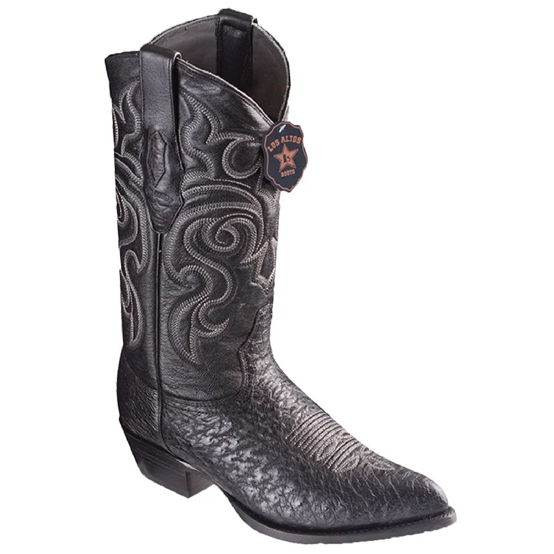 Men's western boots with a suede shaft and a leather soleMen's Los Altos Smooth Ostrich J Toe Boot 999705