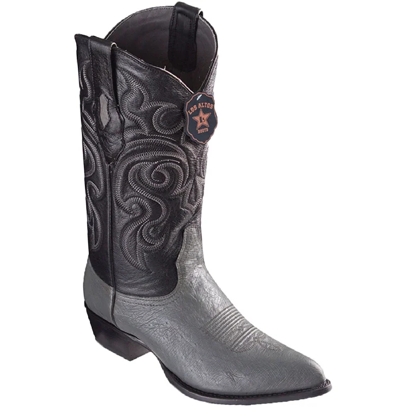 Men's western boots with a concho - studded strap and a pointed toeMen's Los Altos Smooth Ostrich J Toe Boot 999709