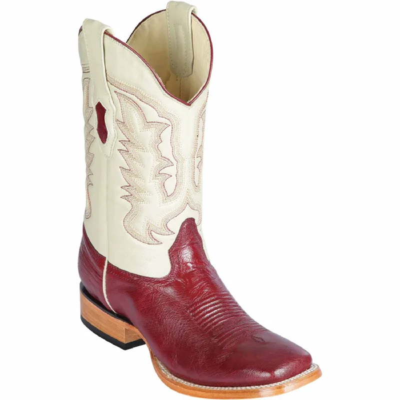 Men's western boots with a high - heeled design and a pointed toeMen's Los Altos Smooth Ostrich Wide Square Toe Boot 8279706