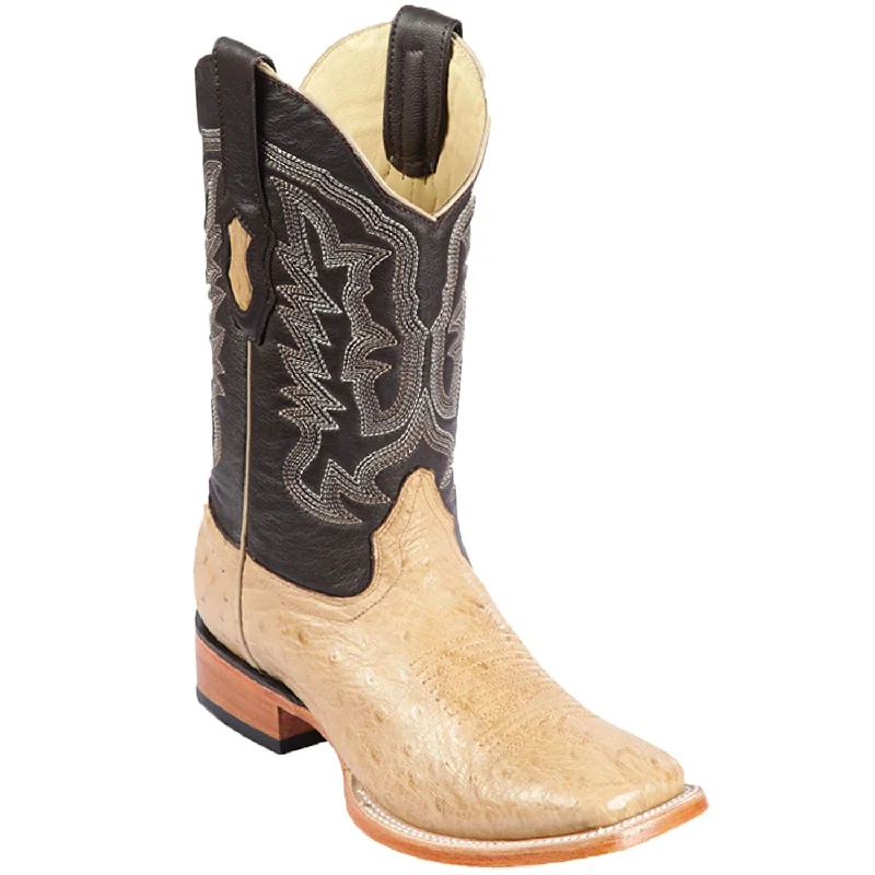 Men's western boots with a silver - toned hardware and accentsMen's Los Altos Smooth Ostrich Wide Square Toe Boot 8279711