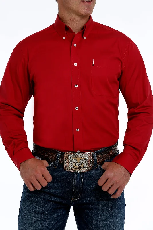 Men's western boots with a decorative inlay on the toe and heelCinch Red Modern Fit Men's  Shirt