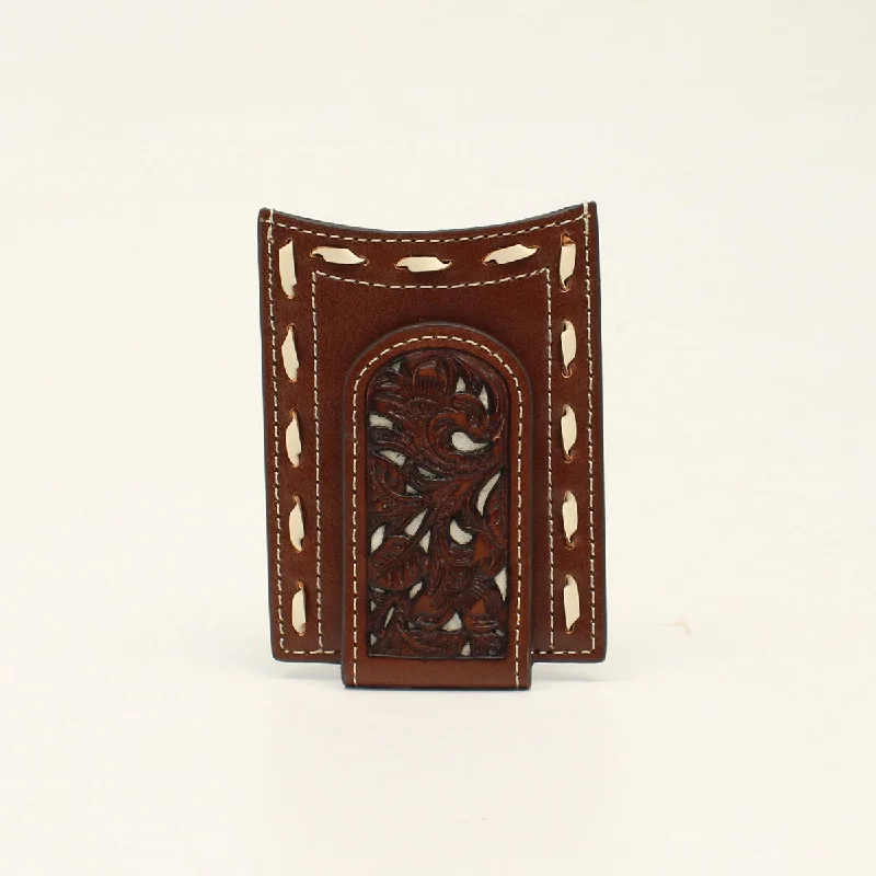 Men's western boots with a high - heeled design and a pointed toeNocona Card Case Money Clip Wallet