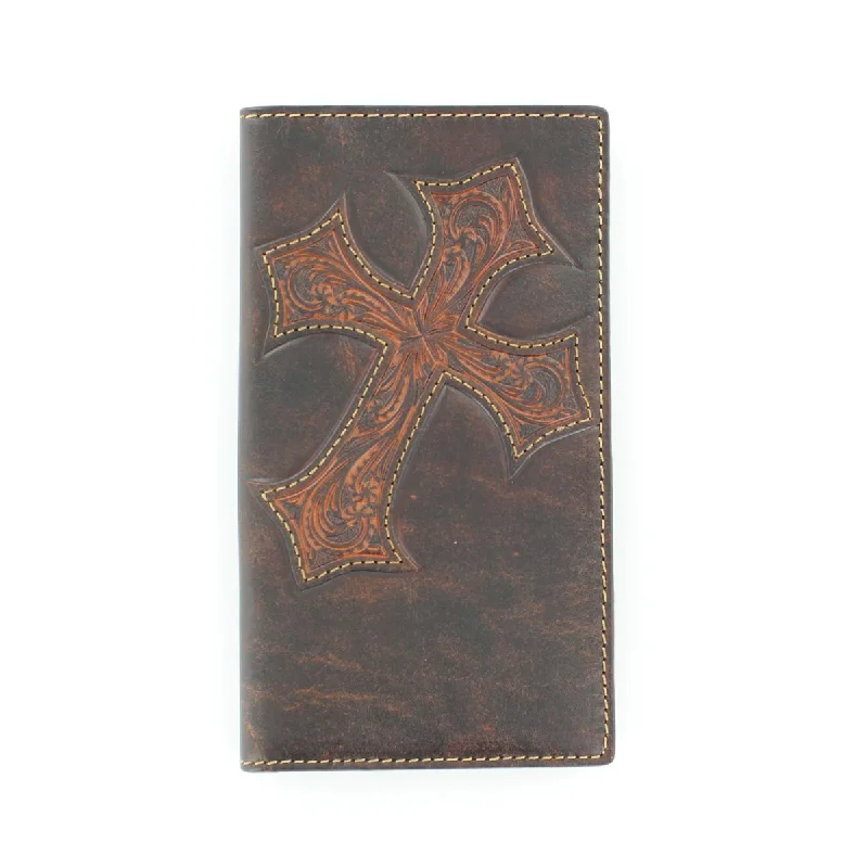 Men's genuine leather western boots with a snake - skin inlayNocona Diagonal Cross Rodeo Wallet