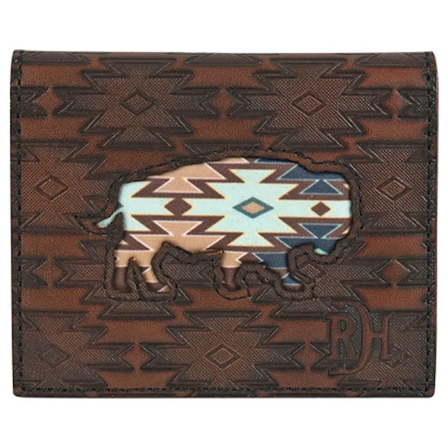 Men's western boots with a leather lining and a padded insoleRed Dirt Hat Co Men's Southwest Buffalo Inlay Bifold Card Case