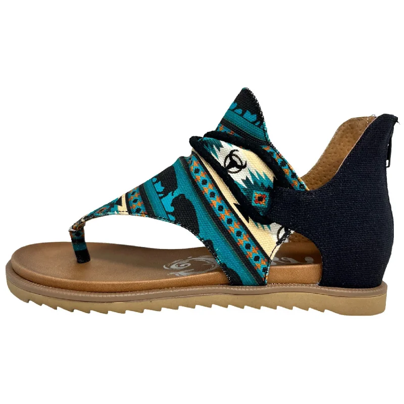 Men's western boots with a decorative concho belt and buckleVery G Teal Buffalo Hot Rocks Sandals