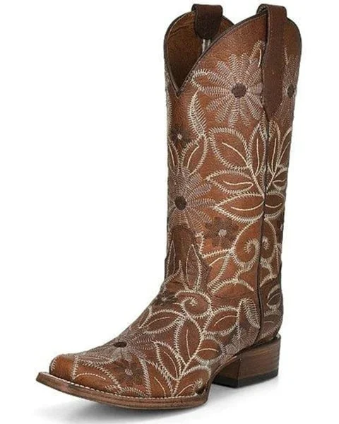 Men's western boots with a distressed leather finish for a rugged lookCircle G Ladies' Floral Embroidery Boot