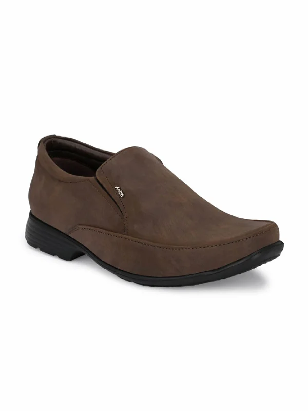 Men's casual shoes with a floral print for a unique styleHitz Men's Brown Fabrick Made Slip-On Comfort Casual Shoes