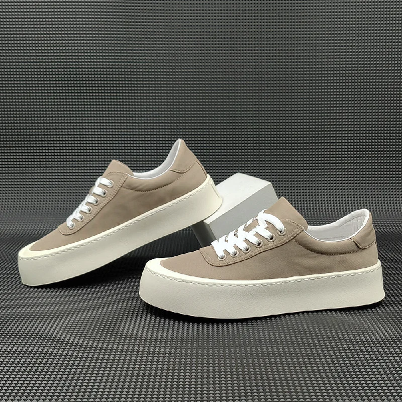 Men's casual shoes with a stretchy side panelMen Minimalist Breathable Pure Canvas Flat Casual Shoes