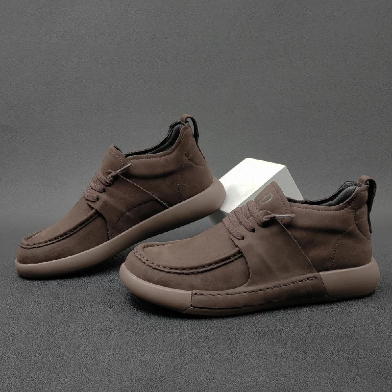 Men's casual shoes with a sporty look and feelMen Minimalist Soft Leather Flat Casual Shoes