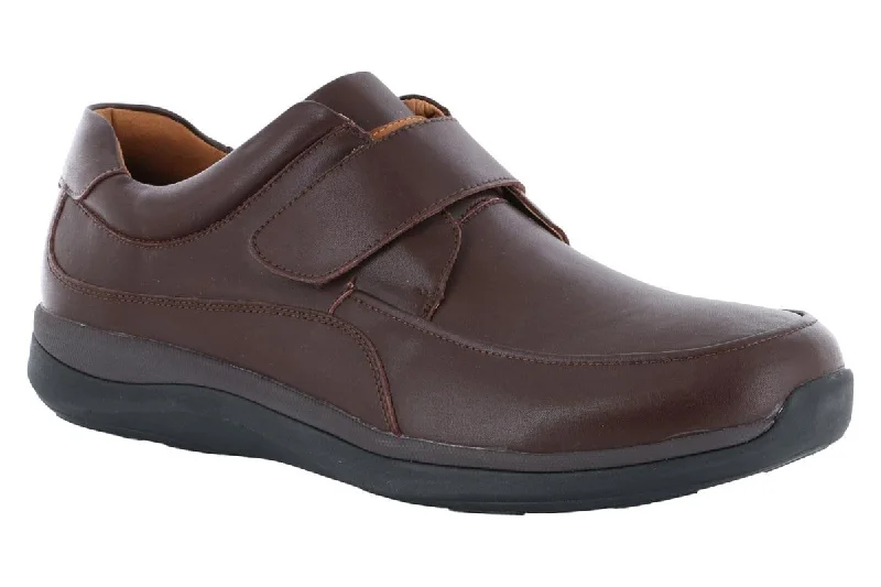 Men's casual shoes with a soft insole for cushioningPropet Parker Velcro Shoe Brown